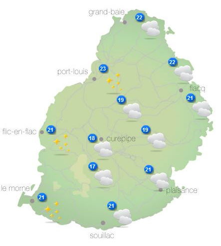 ILES SOEURS: cartes+prévisions du temps pour MAURICE/RÉUNION pour ce Mardi 26 Octobre 2021, instabilité orageuse en fin de semaine?