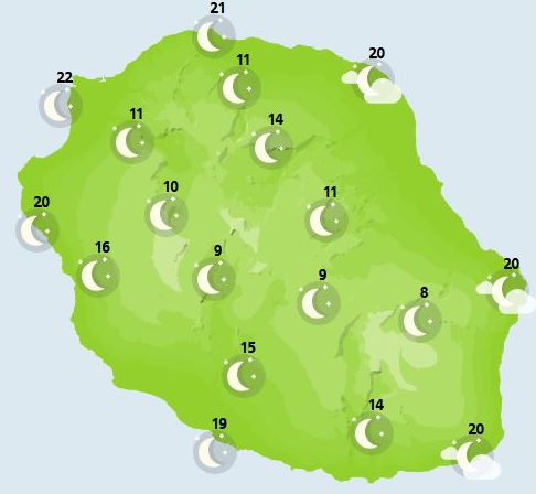 ILES SOEURS: cartes+prévisions pour MAURICE/RÉUNION pour ce Mercredi 27 Octobre 2021, changement de temps probable Vendredi