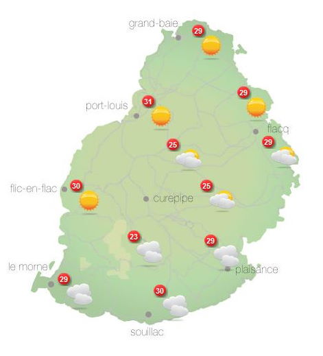 ILES SOEURS: journée du Jeudi 28 au soleil puis dégradation pluvio-orageuse pour la RÉUNION puis MAURICE, cartes détaillées et tendances weekend