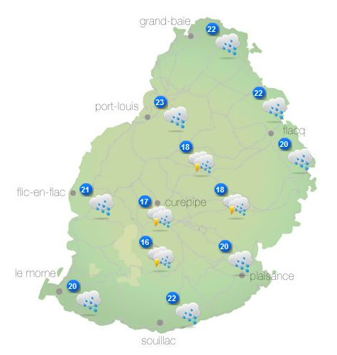 ILES SOEURS: passage pluvio-orageux ce Vendredi 29 Octobre à la RÉUNION puis à MAURICE, cartes détaillées pour le weekend et le 01 Novembre