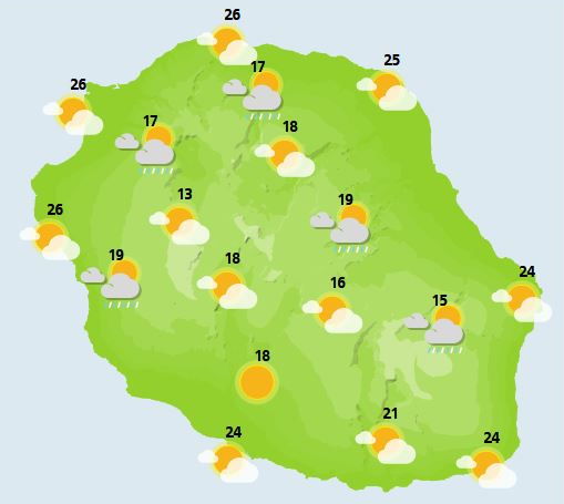 ILES SOEURS: prévisions+cartes détaillées pour ce 1ier Novembre 2021 pour MAURICE et la RÉUNION, temps calme le reste de la semaine? 