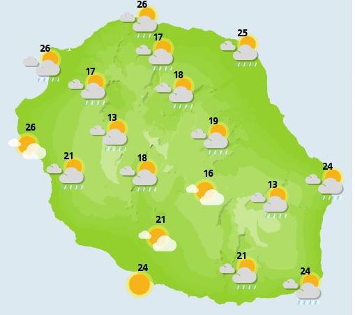 ILES SOEURS: prévisions+cartes détaillées pour les 2,3 et 4 Novembre 2021 pour MAURICE et la RÉUNION, orages et résidus de 93S à bonne distance