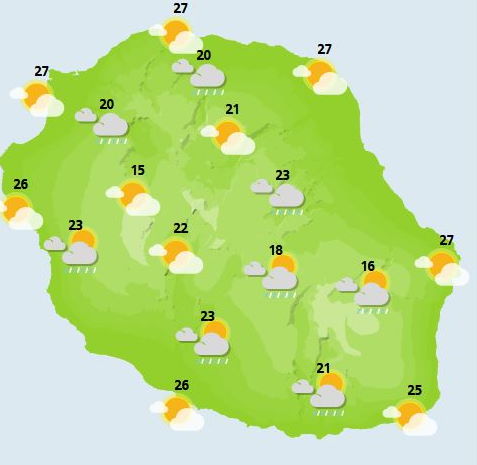 ILES SOEURS(MAURICE/RÉUNION): prévisions+cartes détaillées pour ce Vendredi 05 Novembre +weekend+tendances ultérieures/ Rodrigues: temps perturbé