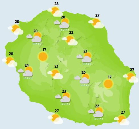 ILES SOEURS(MAURICE/RÉUNION): prévisions+cartes détaillées pour ce Vendredi 05 Novembre +weekend+tendances ultérieures/ Rodrigues: temps perturbé