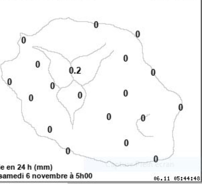 MÉTÉO RÉUNION. Vous pouvez agrandir l'image en cliquant et en l'élargissant avec vos doigts.