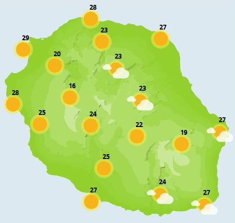 ILES SOEURS(MAURICE/RÉUNION): cartes détaillées pour le Mardi 09 Novembre +tendances ultérieures: animation, cartes,modèles, commentaires 