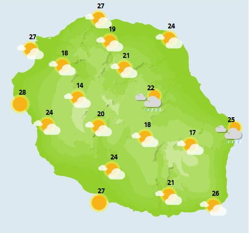 ILES SOEURS(MAURICE/RÉUNION): cartes détaillées pour le Mardi 09 Novembre +tendances ultérieures: animation, cartes,modèles, commentaires 