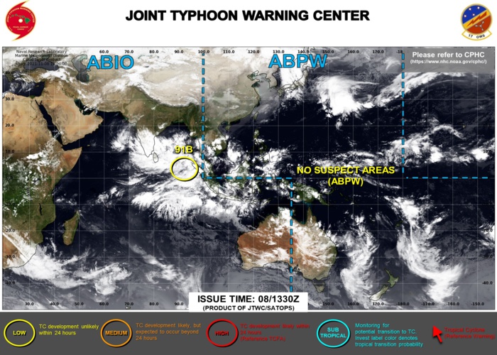 Invest 91B now on the map, 08/1330utc update