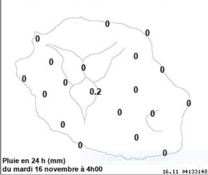 MÉTÉO RÉUNION. Vous pouvez agrandir l'image en cliquant et en l'élargissant avec vos doigts.