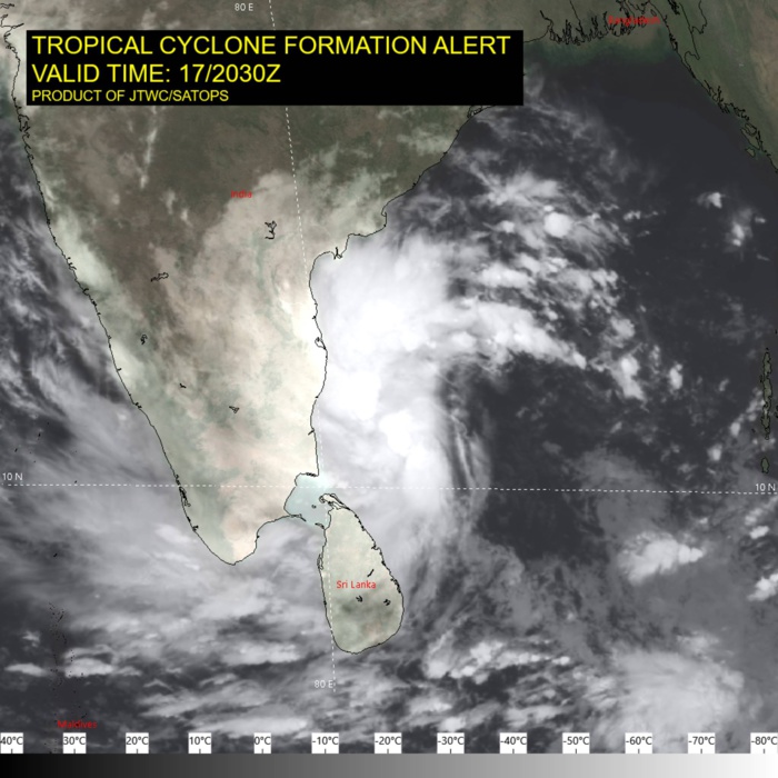 Tropical Cyclone Formation Alert issued for Invest 92B, 17/22utc