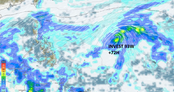 Invest 93W and Invest 91S on the map, 26/09utc Invest 93W and Invest 91S on the map, 26/09utc