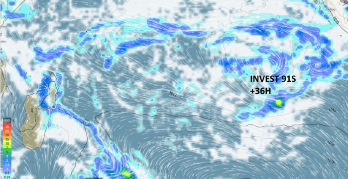 Invest 93W and Invest 91S on the map, 26/09utc