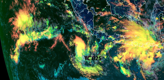 South Indian Ocean: Invest 92S is now TC 02S, should be short-lived, 01/09utc