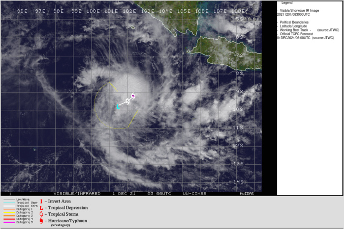 SATELLITE ANALYSIS, INITIAL POSITION AND INTENSITY DISCUSSION: ANIMATED MULTISPECTRAL SATELLITE IMAGERY (MSI) DEPICTS A SYSTEM THAT HAD A BRIEF PERIOD OF SUSTAINED CONVECTION OVER THE PAST SIX HOURS BUT NOW APPEARS TO HAVE BECOME STAGNANT WITH ITS PROGRESSION. THE INITIAL POSITION AND INITIAL INTENSITY IS BASED ON A 010258Z ASCAT IMAGE SHOWING A DEFINED CIRCULATION WITH 30-35 KTS WINDS AROUND THE CENTER.