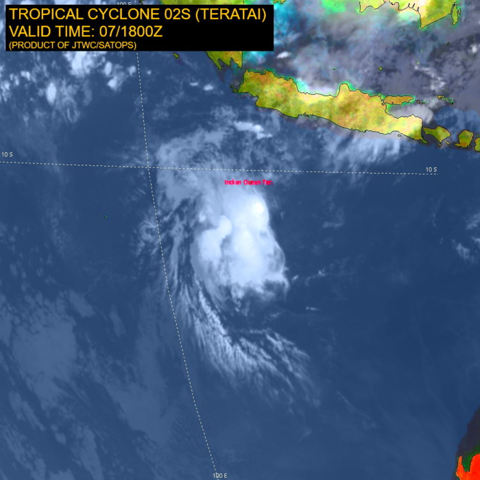 SATELLITE ANALYSIS, INITIAL POSITION AND INTENSITY DISCUSSION: ANIMATED MULTISPECTRAL SATELLITE IMAGERY (MSI) DEPICTS FLARING DEEP CONVECTION SHEARED TO THE WEST OF A PARTIALLY EXPOSED LOW LEVEL CIRCULATION CENTER (LLCC). THE CONVECTION AT ANALYSIS TIME WAS HIGHLY SYMMETRICAL AND LOCATED IN CLOSE VICINITY TO THE LLCC, HOWEVER SUBSEQUENT IMAGERY INDICATES A VERY SHARP UPSHEAR EDGE OF THE CIRRUS SHIELD AND AN INCREASINGLY RAGGED, DISORGANIZED STRUCTURE. THE INITIAL POSITION IS ASSESSED WITH HIGH CONFIDENCE BASED ON THE PARTIALLY EXPOSED LLCC IN ANIMATED SHORTWAVE INFRARED IMAGERY. WHILE THE CONVECTIVE STRUCTURE IS NOT ALL THAT IMPRESSIVE, THE LOW LEVEL WIND FIELD AS MEASURED BY A SERIES OF SCATTEROMETER PASSES BETWEEN 071145Z AND 111516Z SHOWING 30-35 KNOT WINDS SURROUNDING THE LLCC. THUS THE INITIAL INTENSITY IS ASSESSED AT 35 KNOTS, HEDGED ABOVE THE PGTW T1.5 (25-30 KTS) DVORAK CURRENT INTENSITY ESTIMATE FROM PGTW, WHICH IS BASED SOLELY UPON THE DISORGANIZED CONVECTIVE STRUCTURE. THE SYSTEM IS MOVING SOUTHWARD ALONG THE NORTHWESTERN PERIPHERY OF A LOW TO MID-LEVEL SUBTROPICAL RIDGE (STR) TO THE SOUTHEAST. THE ENVIRONMENT IS SOMEWHAT MARGINAL, WITH WARM (28-29C) SSTS AND GOOD POLEWARD OUTFLOW OFFSETTING MODERATE VWS. SATELLITE ANALYSIS, INITIAL POSITION AND INTENSITY DISCUSSION: ANIMATED MULTISPECTRAL SATELLITE IMAGERY (MSI) DEPICTS FLARING DEEP CONVECTION SHEARED TO THE WEST OF A PARTIALLY EXPOSED LOW LEVEL CIRCULATION CENTER (LLCC). THE CONVECTION AT ANALYSIS TIME WAS HIGHLY SYMMETRICAL AND LOCATED IN CLOSE VICINITY TO THE LLCC, HOWEVER SUBSEQUENT IMAGERY INDICATES A VERY SHARP UPSHEAR EDGE OF THE CIRRUS SHIELD AND AN INCREASINGLY RAGGED, DISORGANIZED STRUCTURE. THE INITIAL POSITION IS ASSESSED WITH HIGH CONFIDENCE BASED ON THE PARTIALLY EXPOSED LLCC IN ANIMATED SHORTWAVE INFRARED IMAGERY. WHILE THE CONVECTIVE STRUCTURE IS NOT ALL THAT IMPRESSIVE, THE LOW LEVEL WIND FIELD AS MEASURED BY A SERIES OF SCATTEROMETER PASSES BETWEEN 071145Z AND 111516Z SHOWING 30-35 KNOT WINDS SURROUNDING THE LLCC. THUS THE INITIAL INTENSITY IS ASSESSED AT 35 KNOTS, HEDGED ABOVE THE PGTW T1.5 (25-30 KTS) DVORAK CURRENT INTENSITY ESTIMATE FROM PGTW, WHICH IS BASED SOLELY UPON THE DISORGANIZED CONVECTIVE STRUCTURE. THE SYSTEM IS MOVING SOUTHWARD ALONG THE NORTHWESTERN PERIPHERY OF A LOW TO MID-LEVEL SUBTROPICAL RIDGE (STR) TO THE SOUTHEAST. THE ENVIRONMENT IS SOMEWHAT MARGINAL, WITH WARM (28-29C) SSTS AND GOOD POLEWARD OUTFLOW OFFSETTING MODERATE VWS.