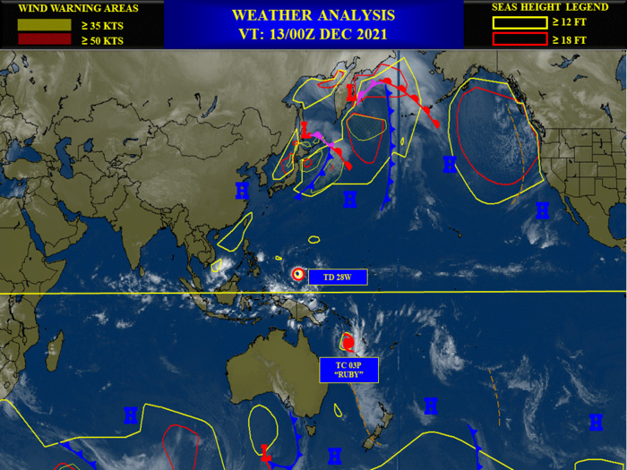 TD 28W: forecast to reach Typhoon CAT 2 by 72H,approaching the Philippines// TC 03P(RUBY): peaking by 24H close to New Caledonia,13/03utc TD 28W: forecast to reach Typhoon CAT 2 by 72H,approaching the Philippines// TC 03P(RUBY): peaking by 24H close to New Caledonia,13/03utc