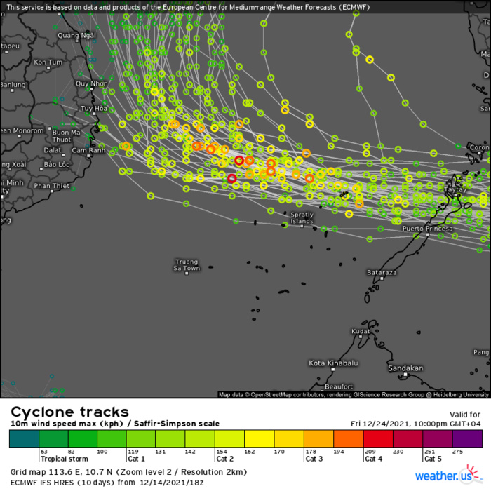 28W(RAI) now at Typhoon intensity, forecast to reach CAT 2 by 24hours, but rapid intensifcation still possible before crossing the Philippines,15/03utc 28W(RAI) now at Typhoon intensity, forecast to reach CAT 2 by 24hours, but rapid intensifcation still possible before crossing the Philippines,15/03utc