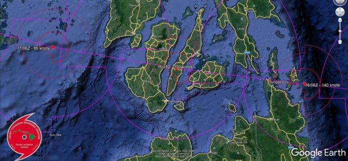 Typhoon 28W(RAI): extremely rapid intensification: now a powerful CAT 4, forecast to hit Surigao City as a formidable cyclone in 12/15hours,15/21utc