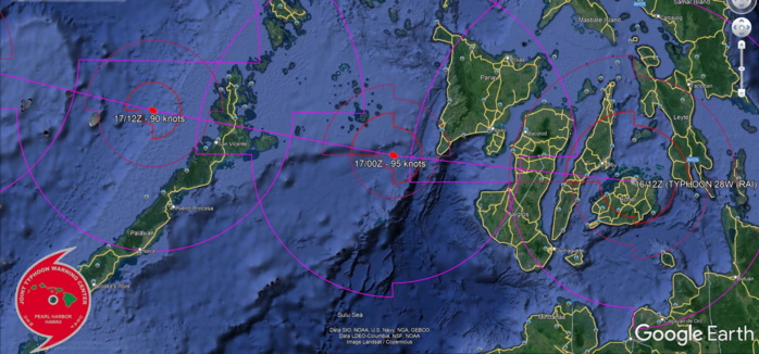 Typhoon 28W(RAI) crossing multiple islands and then Palawan within 24hours, 2nd intensity peak forecast over the SCS