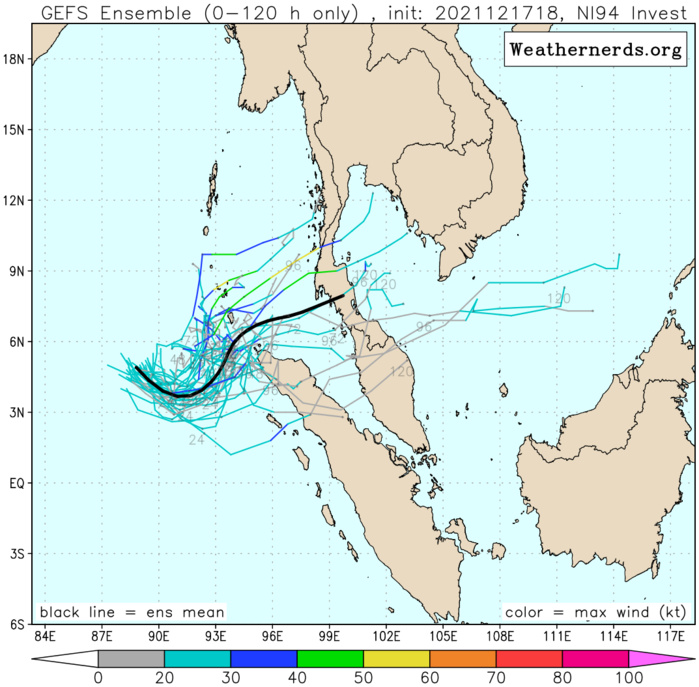 GLOBAL MODELS ARE IN AGREEMENT THAT INVEST 94B WILL TRACK EASTWARD TOWARD MYANMAR OVER THE NEXT 24-48HRS WITH LITTLE TO NO DEVELOPMENT AS A TROPICAL SYSTEM.