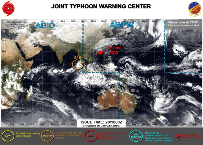 28W(RAI): Final Warning for an infamous cyclone! // Invest 94B: Medium// Invest 98W, 21/00utc 28W(RAI): Final Warning for an infamous cyclone! // Invest 94B: Medium// Invest 98W, 21/00utc