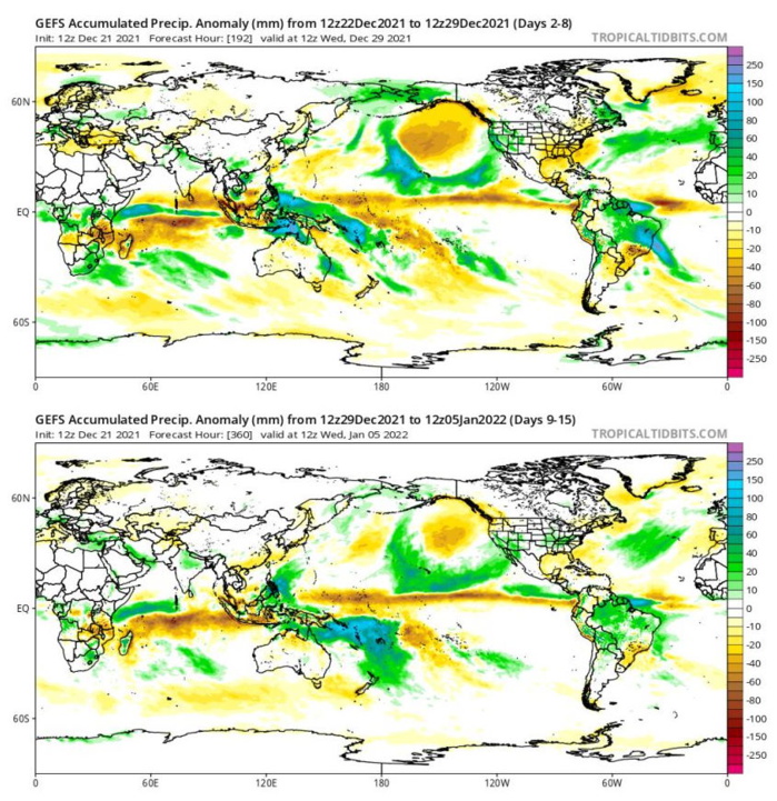 2 WEEK CYCLONIC DEVELOPMENT POTENTIAL: TC development possible: Southeast Indian , Southwest Pacific, Philippine Sea, 12/21