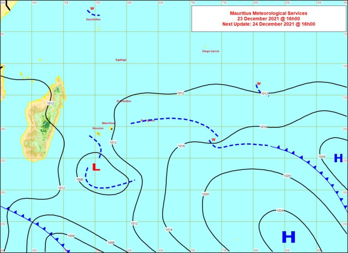 ILES SOEURS: prévisions du temps à MAURICE/RÉUNION pour les 24 et 25 Décembre 2021, mise à jour 23/12 à 19h30