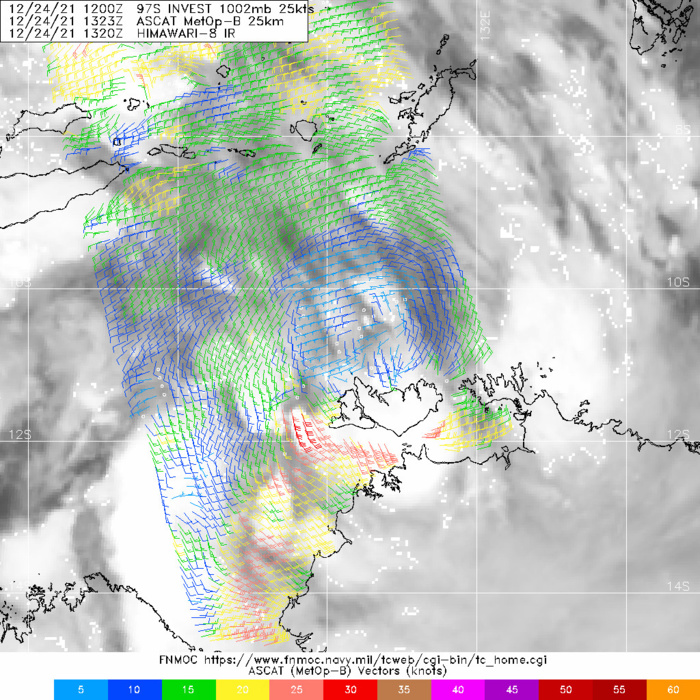 Invest 97S: Tropical Cyclone Formation Alert North of Darwin, 24/2130utc