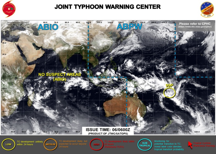Invest 99P on the map and expected to develop a bit// Invest 90P not on the map yet, 06/0630utc