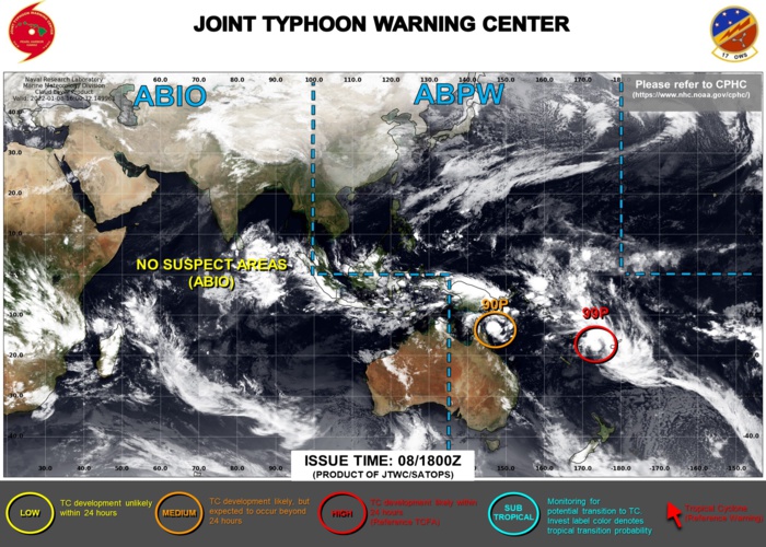 JTWC IS ISSUING 3HOURLY SATELLITE BULLETINS ON INVEST 99P AND INVEST 90P.