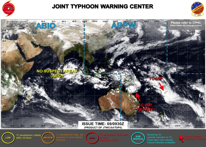JTWC IS ISSUING 6HOURLY WARNINGS AND 3HOURLY SATELLITE BULLETINS ON TC 05P AND TC 06P(TIFFANY).