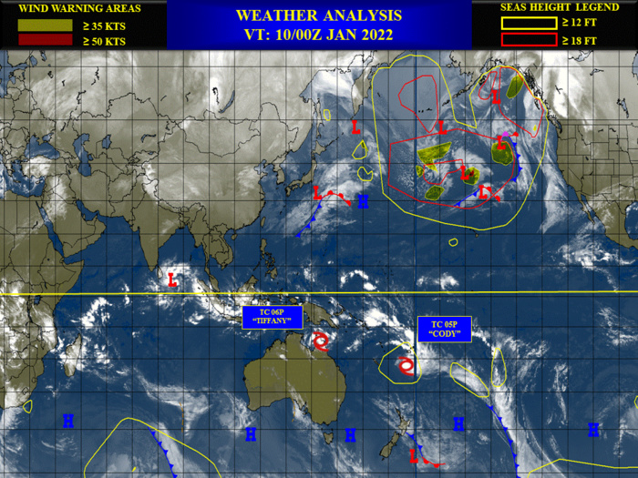 TC 06P(TIFFANY) briefly at Typhoon strength, set to re-intensify over the GOC// TC 05P(CODY) up-date, 10/03utc