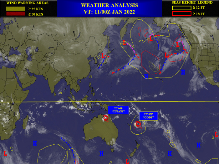 TC 06P(TIFFANY) re-intensifying over the GOC// TC 05P(CODY) intensifying again, 11/03utc