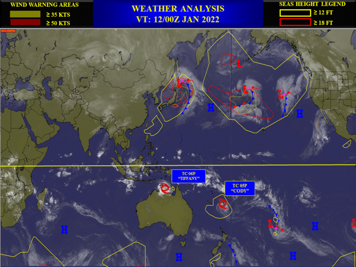 Cyclones: Pacific duo, TC 06P(TIFFANY) and TC 05P(CODY) updates 12/03utc