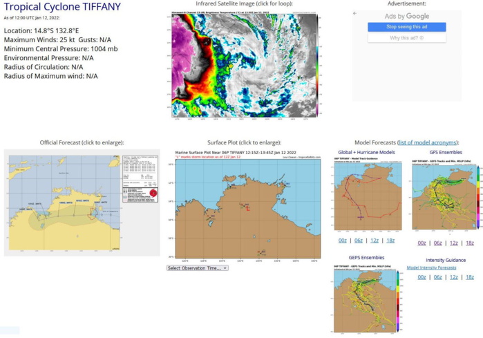 TC 05P(CODY) forecast to overcome dry air and increasing shear over 24hours// Over-land TC 06P(TIFFANY) still monitored, 12/15utc TC 05P(CODY) forecast to overcome dry air and increasing shear over 24hours// Over-land TC 06P(TIFFANY) still monitored, 12/15utc