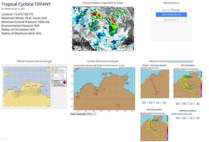 TC 05P(CODY) and over-land TC 06P(TIFFANY) updates, 13/03utc