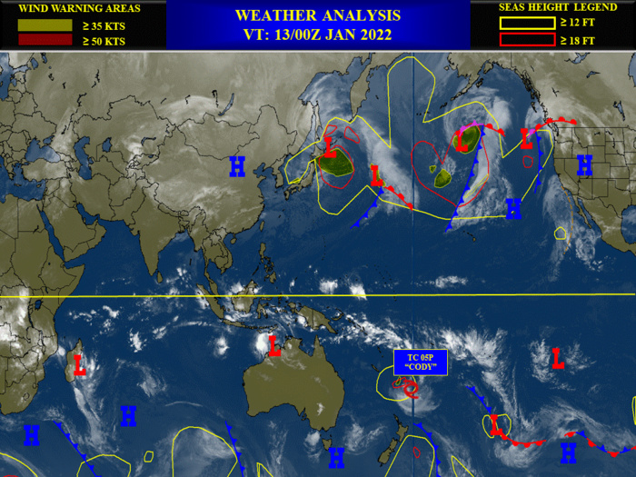TC 05P(CODY) and over-land TC 06P(TIFFANY) updates, 13/03utc