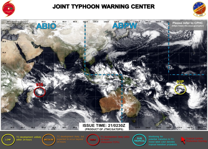 Tropical Cyclone Formation Alert(TCFA) for Invest 93S, 21/02utc Tropical Cyclone Formation Alert(TCFA) for Invest 93S, 21/02utc
