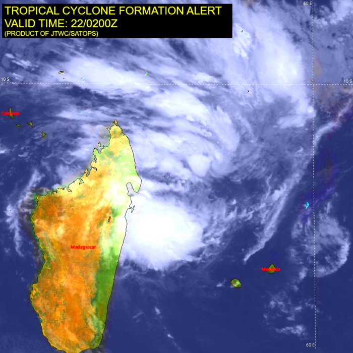 Tropical Cyclone Formation Alert re-issued for Invest 93S, 22/02utc