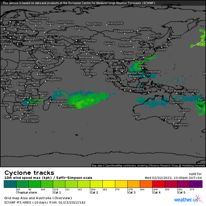 TC 07S(ANA) intensifying and bearing down on MOZ// Invest 96W now MEDIUM and Invest 91W on the map, 24/03utc