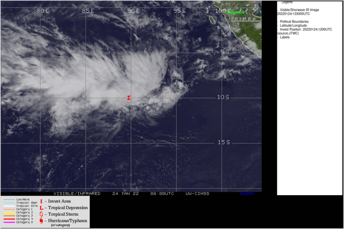 TC 07S(ANA) made landfall near Angoche/MOZ// Invest 91W and Invest 96S updates, 24/15utc