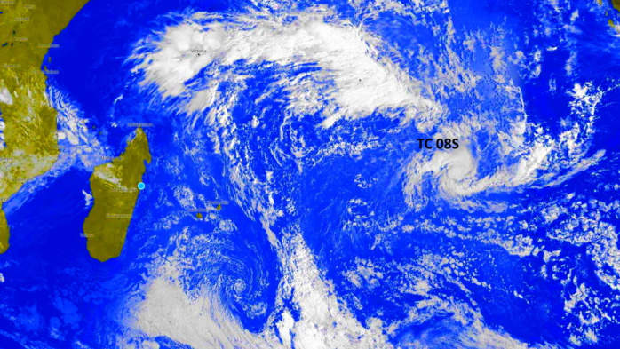 SATELLITE ANALYSIS, INITIAL POSITION AND INTENSITY DISCUSSION: ANIMATED MULTISPECTRAL SATELLITE IMAGERY (MSI) INDICATES THAT TC 08S HAS STEADILY CONSOLIDATED AND DEVELOPED AN IMPROVED CONVECTIVE STRUCTURE OVER THE PAST SIX HOURS. AT THE 270000Z HOUR, A SMALL BURST OF CONVECTION WAS SEEN TO BE DEVELOPING NEAR THE ASSESSED CENTER AND OBSCURING THE LOW LEVEL CIRCULATION CENTER (LLCC). A 262229Z SSMIS 91GHZ MICROWAVE IMAGE DEPICTED WELL DEFINED CONVECTIVE BANDS TO THE NORTH AND SOUTH, WRAPPING INTO A THE OBSCURED LLCC. THE INITIAL POSITION IS ASSESSED WITH HIGH CONFIDENCE BASED ON THE AFOREMENTIONED MICROWAVE IMAGERY. THE INITIAL INTENSITY OF 35 KNOTS IS ASSESSED WITH MEDIUM CONFIDENCE, ON THE HIGHER END OF AGENCY DVORAK CURRENT INTENSITY ESTIMATES RANGING BETWEEN T2.0 (PGTW) TO T2.5 (FMEE) AND THE OVERALL IMPROVED CONVECTIVE AND MICROWAVE STRUCTURE. THE SYSTEM LIES IN AN OVERALL MARGINALLY FAVORABLE ENVIRONMENT, WITH THE VERY WARM (28-29C) SSTS AND RELATIVELY LOW VWS BEING OFFSET SOMEWHAT BY FAIR OUTFLOW ALOFT, SOME MID-LEVEL DRY AIR INTRUSION AND THE SMALL SIZE OF THE SYSTEM.