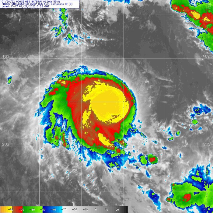 TC 08S(BATSIRAI) is re-intensifying and gradually approaching the Mascarene islands