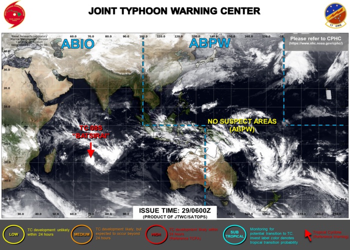 JTWC IS ISSUING 12HOURLY WARNINGS AND 3HOURLY SATELLITE BULLETINS ON TC 08S(BATSIRAI).