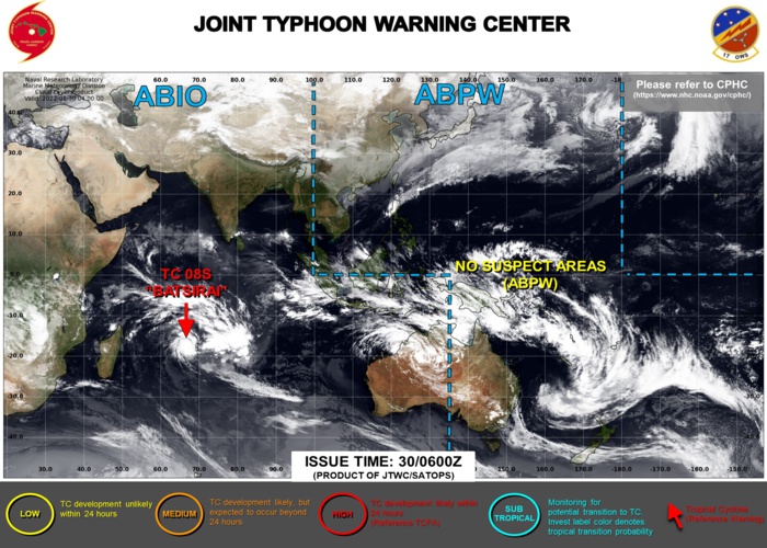 JTWC IS ISSUING 12HOURLY WARNINGS AND 3HOURLY SATELLITE BULLETINS ON TC 08S(BATSIRAI). 3HOURLY SATELLITE BULLETINS ARE NOW ISSUED ON INVEST 98P. JTWC IS ISSUING 12HOURLY WARNINGS AND 3HOURLY SATELLITE BULLETINS ON TC 08S(BATSIRAI). 3HOURLY SATELLITE BULLETINS ARE NOW ISSUED ON INVEST 98P.