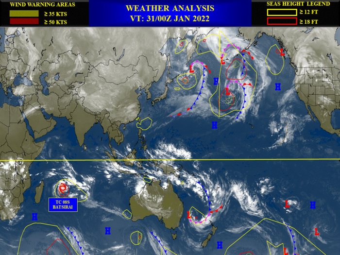 TC 08S(BATSIRAI): CAT 2 US , peak intensity forecast by 72h// Invest 98P and Invest 99S updates, 31/03utc