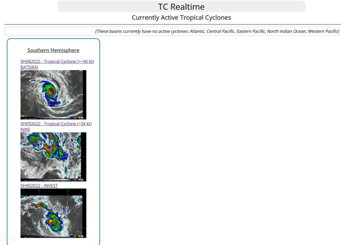 TC 08S(BATSIRAI): CAT 3 US slowly approaching Madagascar//Invest 90S: Tropical Cyclone Fomation Alert//TC 09: Final Warning,04/03utc