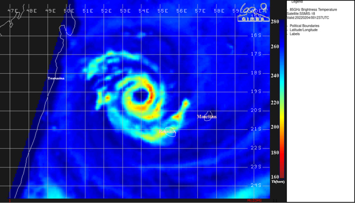 040011Z SSMIS 91GHZ IMAGE REVEALS THAT THE OUTER EYEWALL FROM THE EYEWALL REPLACEMENT CYCLE HAS STARTED TO CONSTRICT AS THE MICROWAVE EYE IS 40 NM IN DIAMETER COMPARED TO SEVERAL HOURS EARLIER WHEN IT WAS 50 NM IN A 032128Z AMSR2 89GHZ IMAGE. 040011Z SSMIS 91GHZ IMAGE REVEALS THAT THE OUTER EYEWALL FROM THE EYEWALL REPLACEMENT CYCLE HAS STARTED TO CONSTRICT AS THE MICROWAVE EYE IS 40 NM IN DIAMETER COMPARED TO SEVERAL HOURS EARLIER WHEN IT WAS 50 NM IN A 032128Z AMSR2 89GHZ IMAGE.