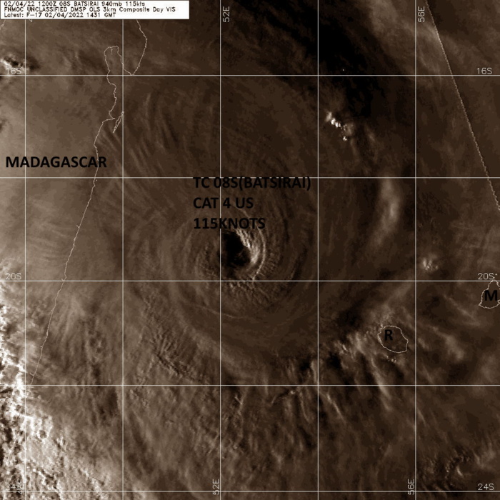 Powerful TC 08S(BATSIRAI) CAT 4 US: to make landfall over Madagascar shortly after 24h// Invest 90S is now TC 10S, 04/15utc Powerful TC 08S(BATSIRAI) CAT 4 US: to make landfall over Madagascar shortly after 24h// Invest 90S is now TC 10S, 04/15utc