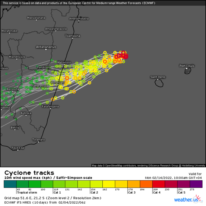 Powerful TC 08S(BATSIRAI) CAT 4 US: to make landfall over Madagascar shortly after 24h// Invest 90S is now TC 10S, 04/15utc